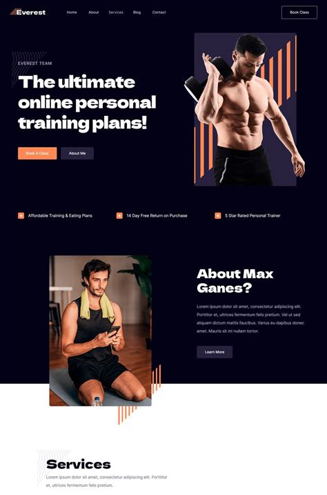 personal trainer website templates